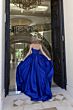 Jovani 49247 High Slit Beaded Bodice Strapless Dress