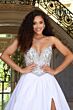Jovani 49247 High Slit Beaded Bodice Strapless Dress
