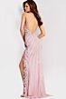 Jovani 49254 Slit Skirt Plunging Halter Neck Dress