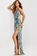 Jovani 49256 High Slit Paisley Dress