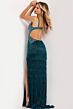 Jovani 49269 Plunging V-Neck Fringe Dress