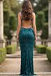 Jovani 49269 Plunging V-Neck Fringe Dress