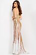 Jovani 49315 Brush Train Strapless Sequin Dress