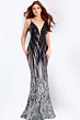 Jovani 49316 Plunging Neckline Ombre Sequin Dress