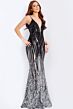 Jovani 49316 Plunging Neckline Ombre Sequin Dress