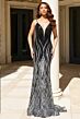 Jovani 49316 Plunging Neckline Ombre Sequin Dress