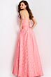 Jovani 49340 Bow Neckline Polka Dot Dress