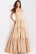 Jovani 49341 Tiered Skirt Polka Dot Dress