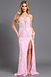 Jovani 49352 Sweetheart Keyhole Neckline Floral Lace Dress