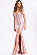 Jovani 49719 Illusion Corset Top Cold-Shoulder Sleeves Dress