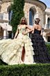 Jovani 49776 Halter Neckline Tiered Ruffle Skirt Polka Dot Dress