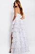 Jovani 49776 Halter Neckline Tiered Ruffle Skirt Polka Dot Dress