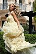 Jovani 49776 Halter Neckline Tiered Ruffle Skirt Polka Dot Dress