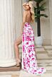 Jovani 49812 Slit Skirt Plunging Halter Neckline Embellished Dress