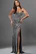 Jovani 49818 Slit Skirt Spaghetti Strap Embellished Dress