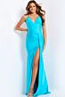 Jovani 49860 Fitted Bodice Lace-Up Cutout Back Dress