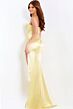 Jovani 49866 Cutaway Slit Pleated Waist Strapless Dress