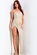 Jovani 49878 Strapless Neckline Ruched Fitted Top Dress