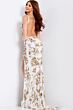 Jovani 49995 Plunging Neckline Backless Floral Dress