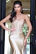 Jovani 50012 Embellished Corset Asymmetrical Waist Dress