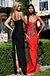 Jovani 50236 V-Neckline Front Cutout Column Dress
