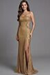 Jovani 50284 Spaghetti Straps High Slit Embellished Dress