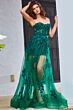 Jovani 02845 Floral Appliques Sheer Dress
