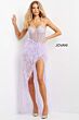 Jovani 07591 Feather Skirt Illusion Dress