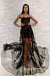 Jovani 02845 Floral Appliques Sheer Dress