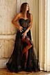 Jovani 02845 Floral Appliques Sheer Dress
