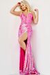 Jovani 1012 High Slit Sequin Dress