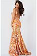 Jovani 06153 Two Tone V-Neck Dress