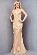 Jovani 06648 Sheer Skirt Floral Appliques Dress