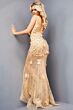 Jovani 06648 Sheer Skirt Floral Appliques Dress