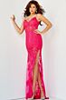 Jovani 07362 Side Slit Embroidered Dress