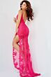 Jovani 07362 Side Slit Embroidered Dress