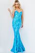 Jovani 07786 Floral Sequin Strapless Dress