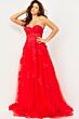 Jovani 07901 Floral Appliques Strapless Dress