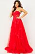 Jovani 07901 Floral Appliques Strapless Dress