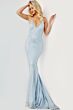 Jovani 08139 Spaghetti Straps Backless Shimmer Dress
