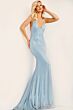Jovani 08139 Spaghetti Straps Backless Shimmer Dress