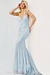 Jovani 08139 Spaghetti Straps Backless Shimmer Dress