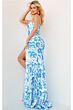 Jovani 08256 Floral Sequin One Shoulder Dress