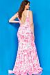 Jovani 08257 Floral Sequin Plunging Neck Dress