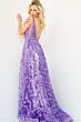 Jovani 08422 Floral Embroidered Plunging Neck Dress