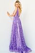Jovani 08422 Floral Embroidered Plunging Neck Dress