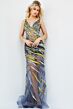 Jovani 06790 Beaded Illusion V-Neck Dress