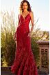 Jovani 09693 Plunging Neckline Sequin Dress