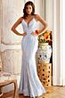 Jovani 09693 Plunging Neckline Sequin Dress