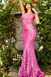 Jovani 09693 Plunging Neckline Sequin Dress